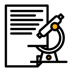 Scientific Investigation Microscope Icon from Science Collection (Outline Color Lineal Style)