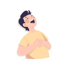 A person who is laughing out loud