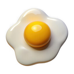 A perfectly cooked fried egg isolated on transparent background