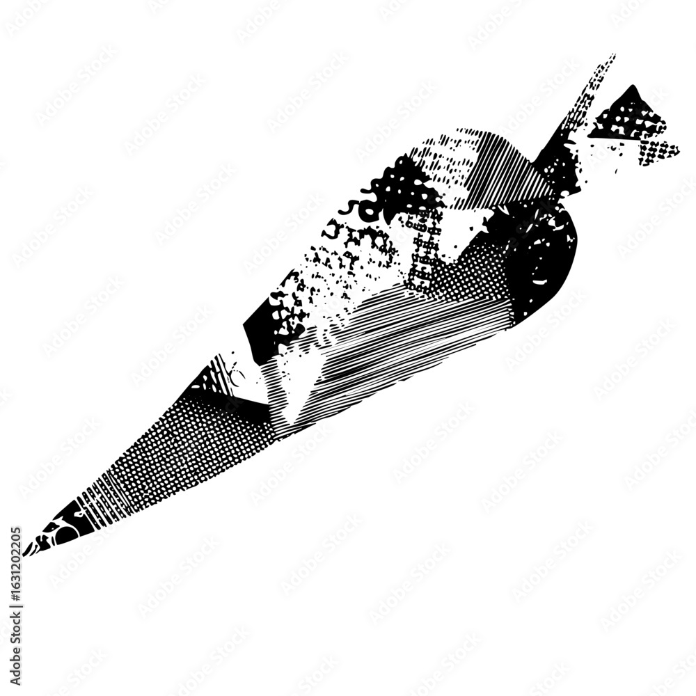 Poster vector dynamic bird formed from abstract lines and shapes.