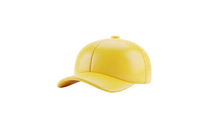 Fototapeta premium Stylized Yellow Baseball Cap in a Minimalist Setting Offering Versatile Usage for Graphic Design Projects or Commercial Applications