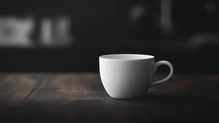 Obraz premium coffee cup, minimalist, dark background, white cup, shallow depth of field, 