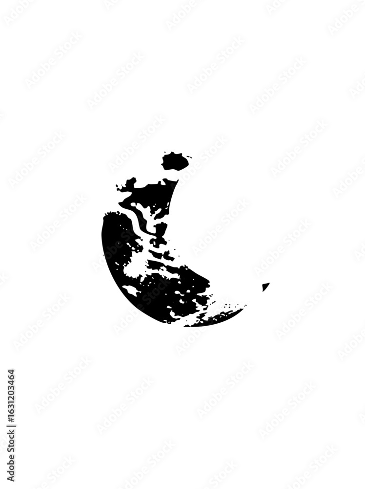 Poster vector abstract globe depicts fragmented continents and islands.