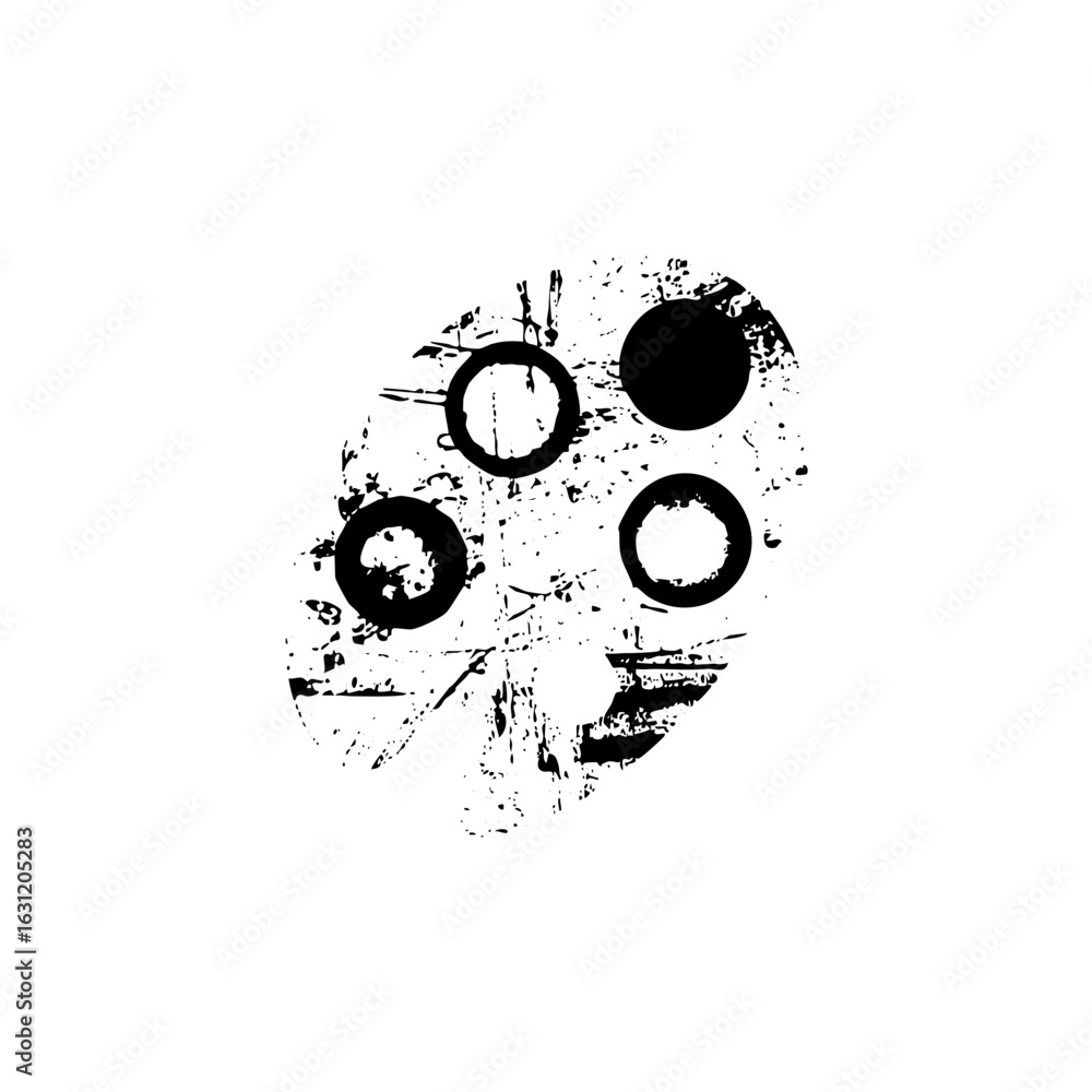 Poster vector abstract face with circular elements .