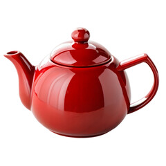 Red teapot isolated on white.