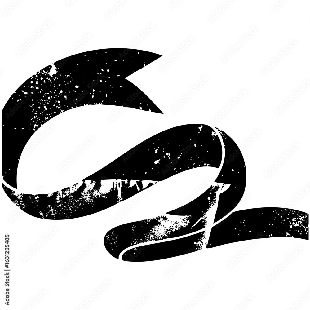 Poster vector abstract black swirl with distressed texture.