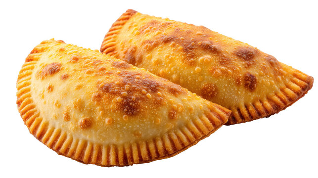 Fried empanada isolated on transparent background with golden crispy crust and delicious texture