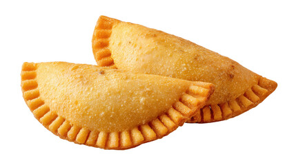 Fried empanada isolated on transparent background with golden crispy texture and delicious appearance