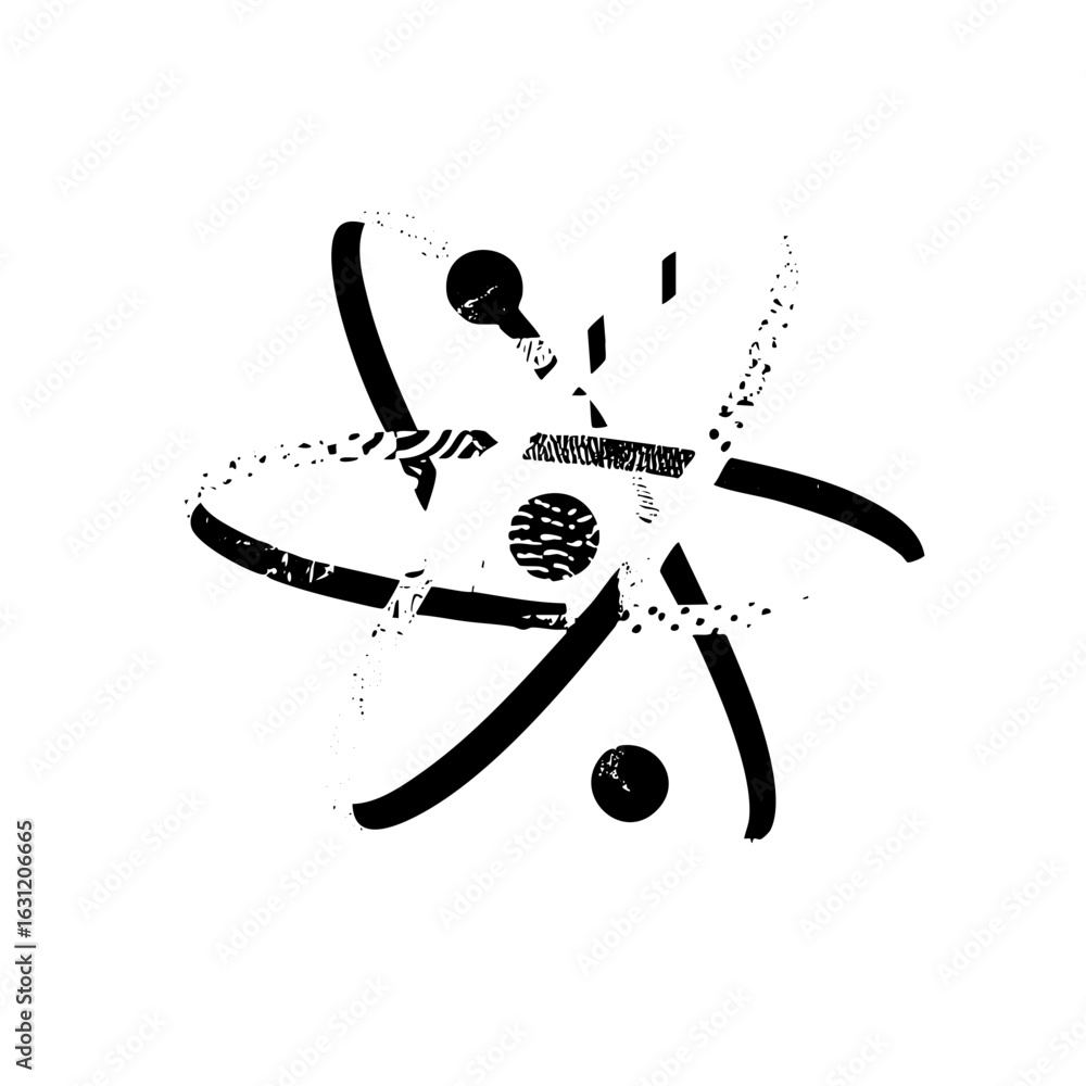 Poster vector abstract robotic spider with circular elements.