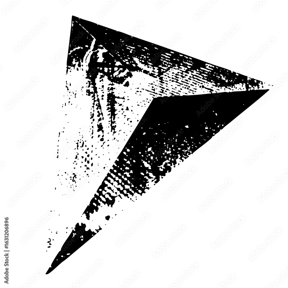 Poster vector abstract black triangle with distressed texture.