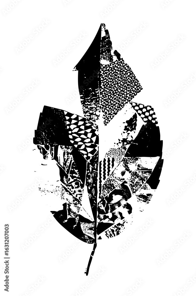 Poster vector abstract maple leaf with geometric .