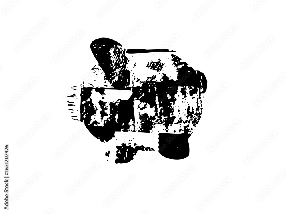 Poster vector abstract pointing hand with textured shapes.