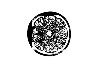 Vector Detailed citrus slice features a bold .