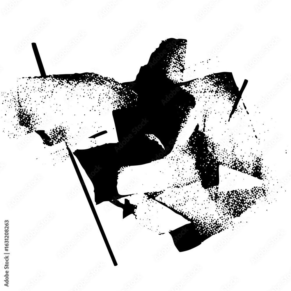 Poster Vector Abstract black shapes create a dynamic fragmented composition.