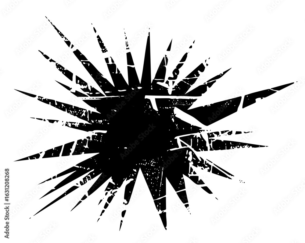 Poster vector abstract burst of jagged spiky shapes creates a dynamic explosion.