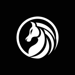 Outlined horse profile vector in white on black. Great for classic ranch logos, stylish horse gear branding, and western themes.

