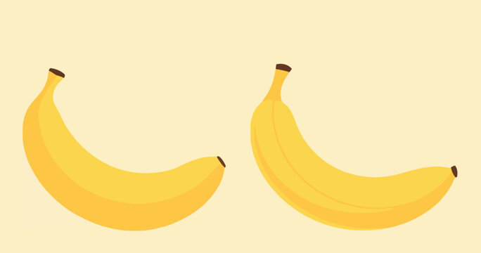 Flat Design Banana Fruit Vector Clipart Collection