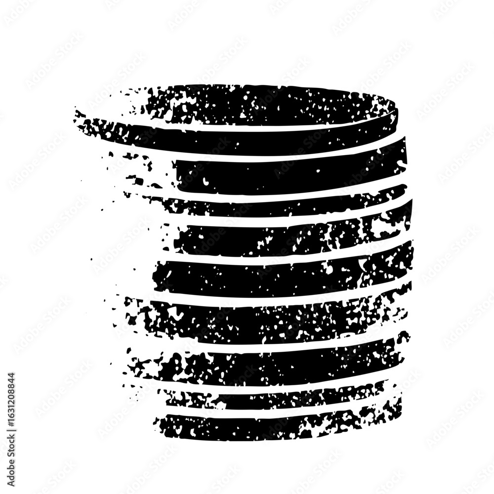 Poster vector abstract stacked lines create a dynamic cylindrical form.