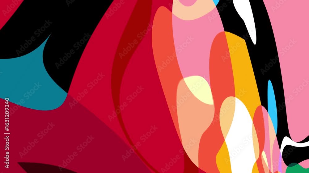 Poster abstract depiction of fluid dynamics with swirling colorful wave patterns in sharp detail on a clean
