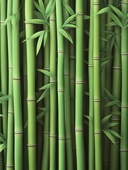 Fototapeta premium Lush green bamboo stalks densely packed together