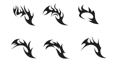 Abstract cyber sigil  Tribal SHAPES, tribal tattoo design, cybersigilism, , stylized, shape