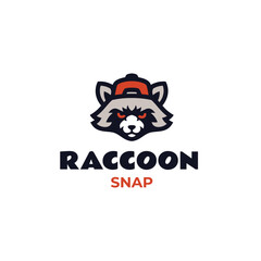 Mascot Raccoon Snap Logo Design