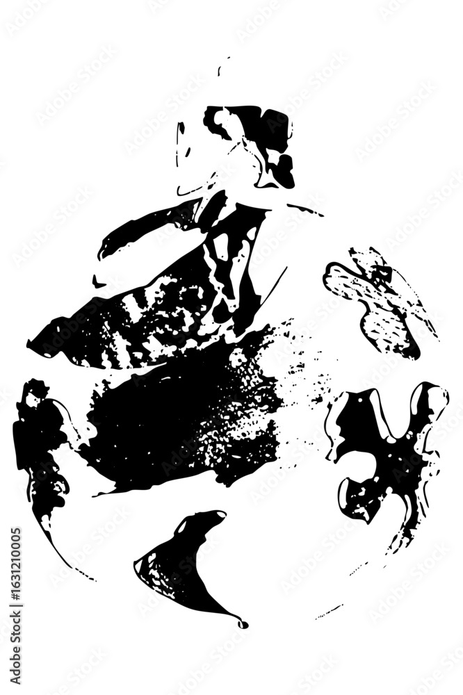 Poster vector abstract figure with flowing shapes evokes dynamic movement.