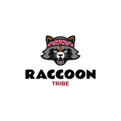 Mascot Raccoon Tribe Logo Design