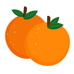 Fresh Oranges Fruit Doodle Illustration Flat Art Clipart