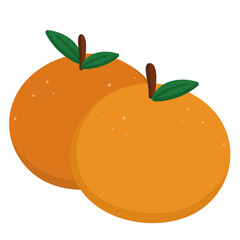 Cute orange fruit illustration for Chinese new year - flat art style orange cartoon drawing
