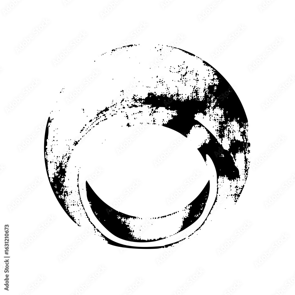 Poster vector abstract circular swirl with distressed texture.