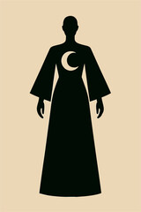 silhouette of a woman in a dress