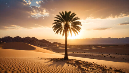Sunset Palm Desert Landscape.