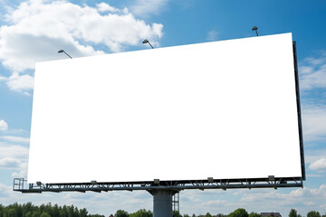 Obraz premium Blank Billboard Against a Cloudy Sky, Ready for Advertising, Outdoor Media Space