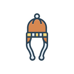 Color illustration icon for hat