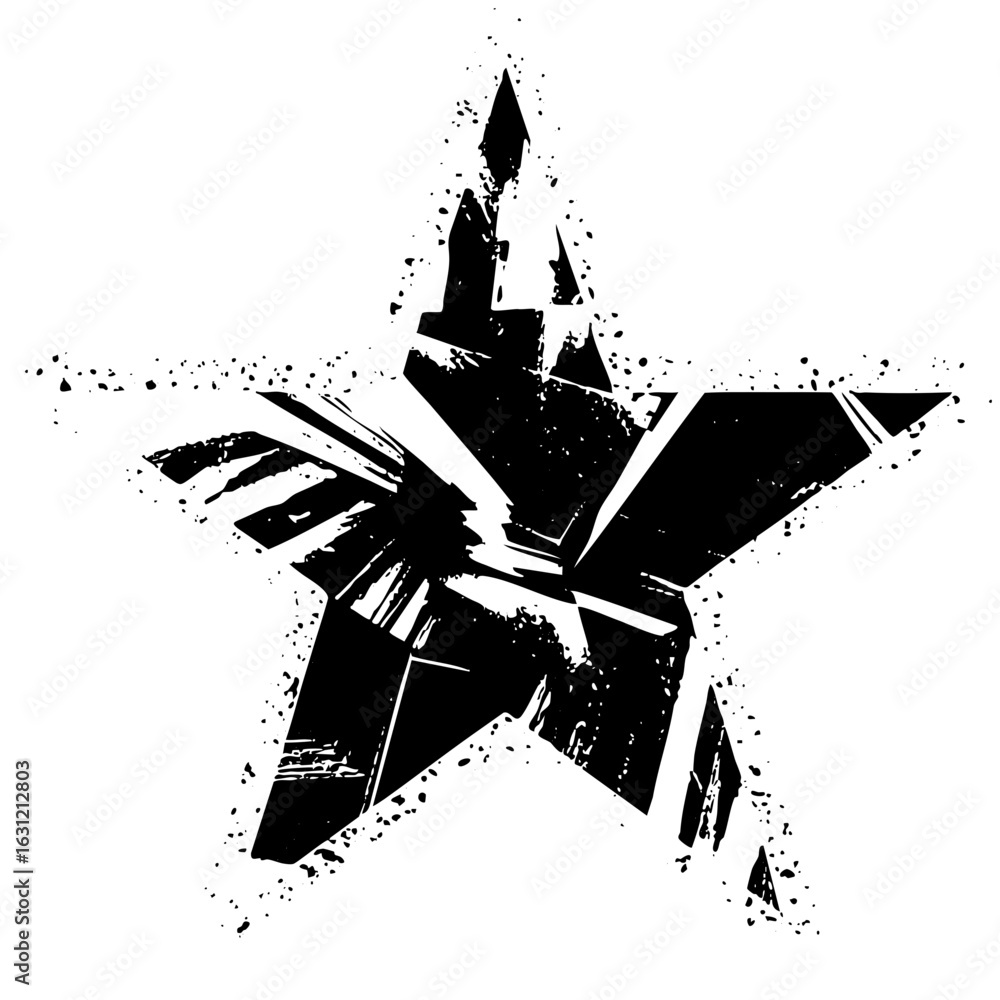 Poster vector dynamic black starburst with distressed edges.