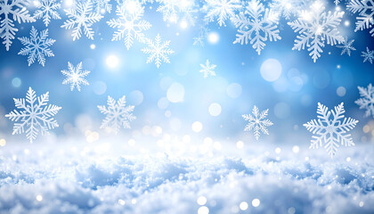 Winter Snowflakes with Blue Background.