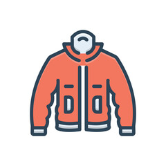 Color illustration icon for jacket