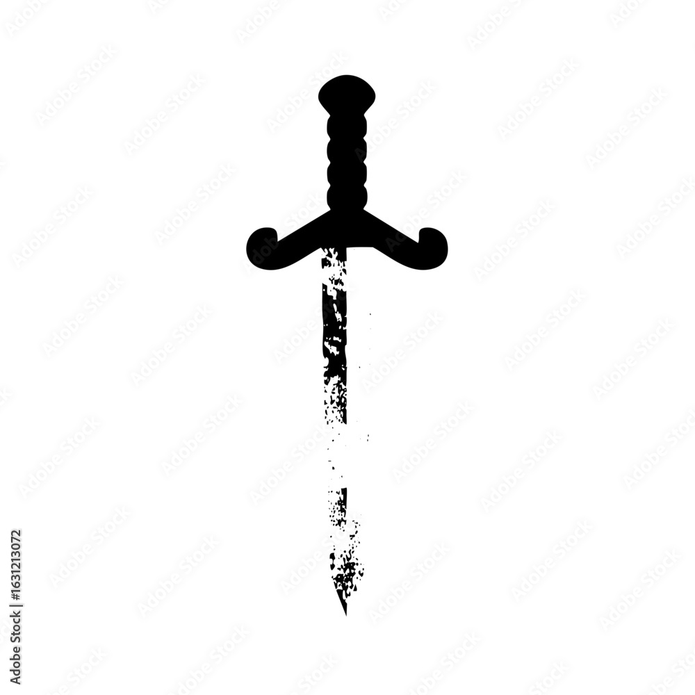 Poster vector elegant dagger with a textured blade.