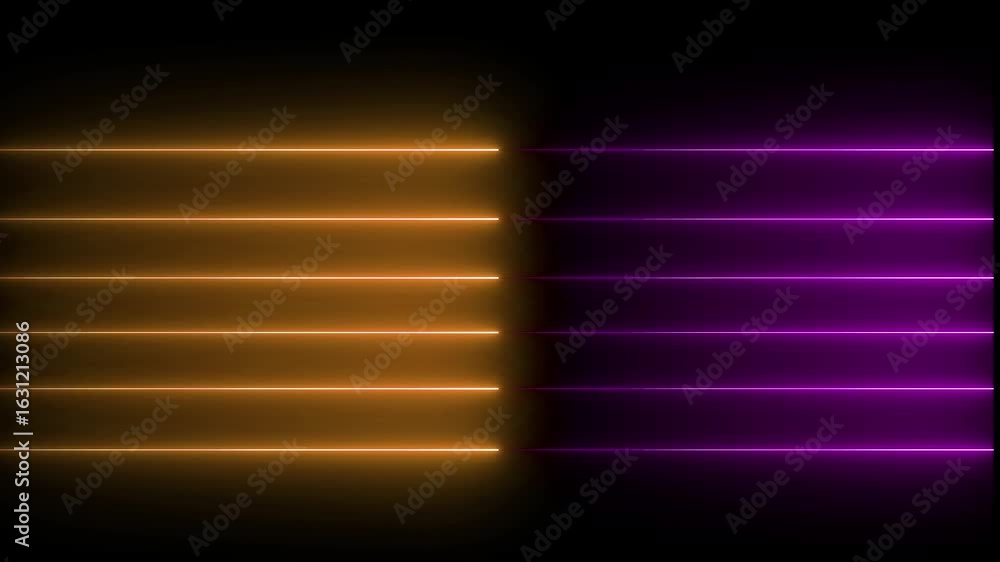 Poster horizontal bright neon line animation. neon background .having use to web background.