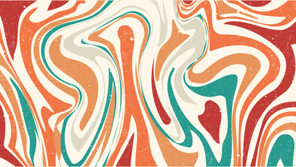 Obraz premium Swirling retro pattern with vintage colors and textured effect