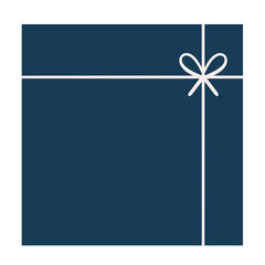simple navy blue flat art square gift box cartoon drawing
