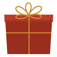 Red Present With Yellow Ribbon hand drawn cartoon drawing art