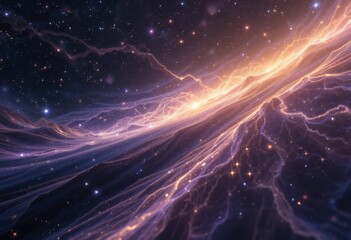 Fototapeta premium A stunning cosmic scene showcasing swirling galaxies, vibrant colors, and sparkling stars, evoking a sense of mystery and wonder in the vast universe.