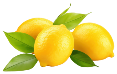 PNG Three lemons with leaves fruit plant food.