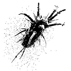 Vector Abstract insect with spattered ink effect.