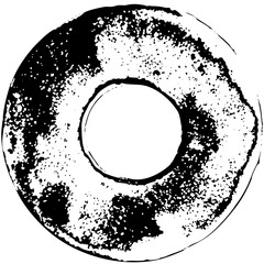 Vector Abstract circular with textured edges and central void.