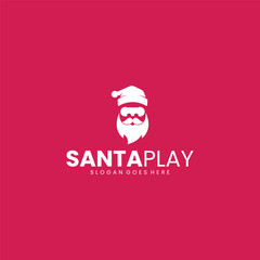 Monochrome Santa Play Game Logo