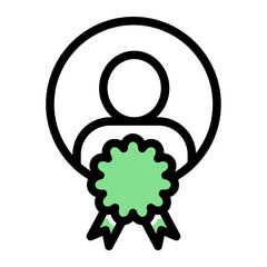 Professional Excellence Badge Icon from Training Collection (Outline Color Lineal Style)