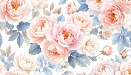 Vivid Seamless Botanical Illustration